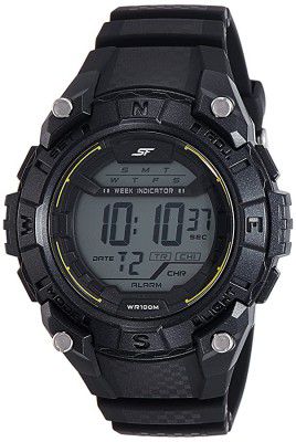 Sonata Digital Black Dial Mens Watch-NL77054PP02