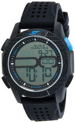 Sonata Digital Grey Dial Mens Watch-NL77057PP02