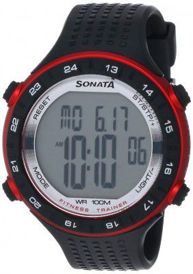 Sonata Digital Grey Dial Mens Watch-NL77040PP02