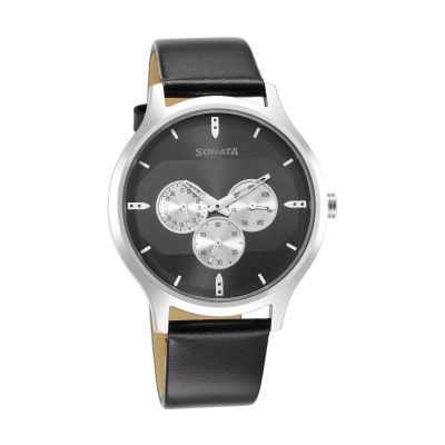 Sonata Force Analog Black Dial Mens Watch-7140SL04