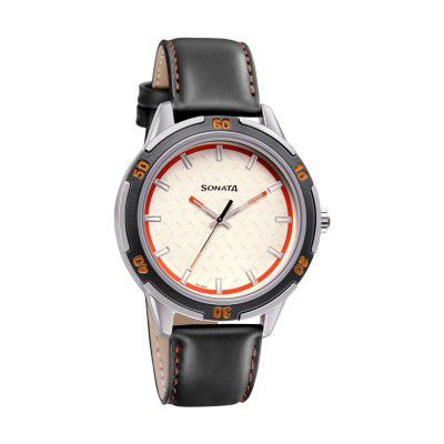 Sonata Nxt Analog White Dial Men's Watch-NN7138KL01/NN7138KL01