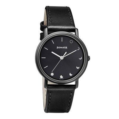 Sonata Play Analog Black Dial Womens Watch-87029NL07/NP87029NL07