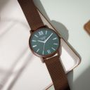 Sonata Poze Quartz Analog Green Dial Mesh Strap Watch for Men-SP70039KM04W...