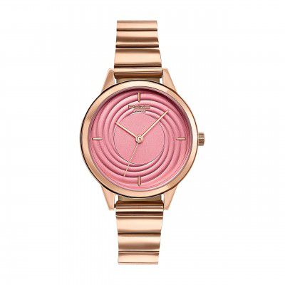 Sonata Poze Quartz Analog Pink Dial Metal Strap Watch for Women