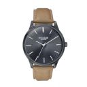Sonata Poze Quartz Black Dial Tan Leather Strap for Men-SP70046NL01W...