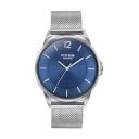 Sonata Poze Quartz Blue Dial Silver Metal Strap for Men-SP70042SM02...