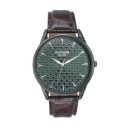 Sonata Poze Quartz Green Dial Brown Leather Strap for Men-SP70047QL01W...