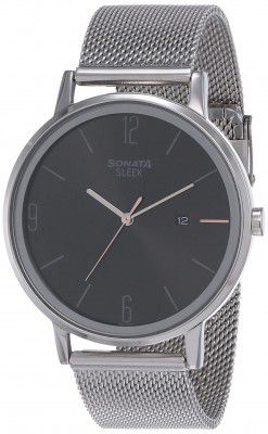 Sonata Sleek Analog Black Dial Mens Watch-NN7131SM02/NP7131SM02