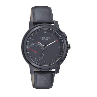Sonata Stride Pro Hybrid Smart Watch Black Dial for Men -7132PL04