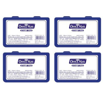 Soni Officemate Small Stamp Pad Blue Pack of 4 