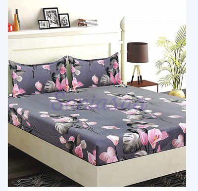 Soniasaa Prime Collection 190 TC Cotton-Blend Double Sized(90X90) Bedsheet with 2 Free Matching Pillow Cover(17X27) Inch