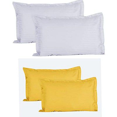 Soniasaa Prime Collection 280 TC Soft Satin Striped Pillow Covers 4 Pieces 18 x28 Inches(Standard Size) for Home,Hospital and Hotel use