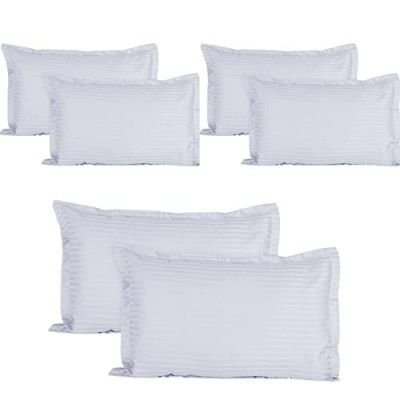 Soniasaa Prime Collection 280 TC Soft Satin Striped Pillow Covers 6 Pieces 18 x28 Inches(Standard Size) for Home,Hospital and Hotel use