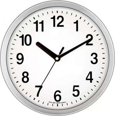 sonucollection Analog Wall Clock (Silver, With Glass)