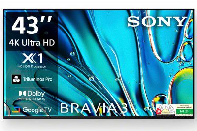 Sony Bravia 3 Series (43") 4K Ultra HD AI Smart LED Google TV K-43S30 (Black)