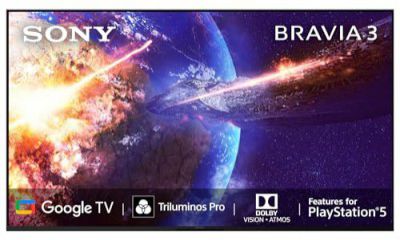 Sony BRAVIA 3 Series (65") 4K Ultra HD AI Smart LED Google TV K-65S30B (Black)