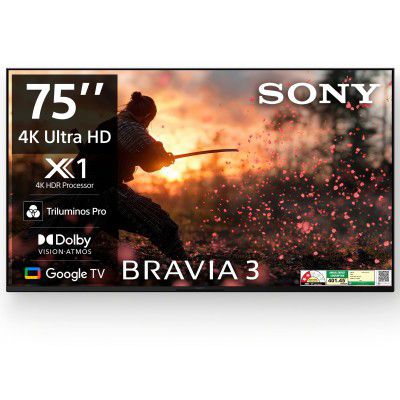 Sony BRAVIA 3 Series 75" 4K Ultra HD AI Smart LED Google TV K-75S30B
