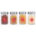 Soogo Clear Glass Cube Jar 310 ml (Set of 4)...