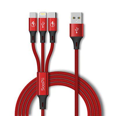 SOOPII 3 in 1 Multi USB Charging Data Cable for - 1.2 Meter