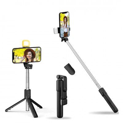 SooPii Selfie Stick Tripod with Fill Light, 7.5-28inch Phone Tripod Stand