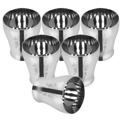 Sorabh LLGL Lily Glass Laser (Pack of 6), Silver, Medium, LLGL-Pk6