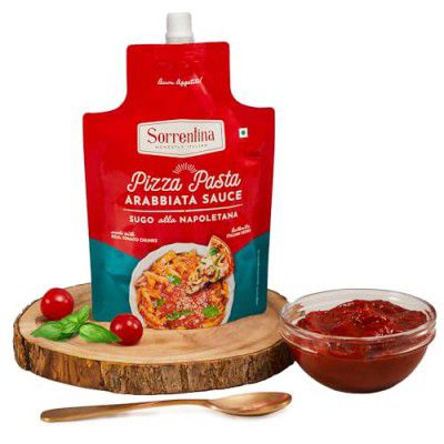 Sorrentina Arrabiata Pasta & Pizza Sauce 400g | No Palm Oil I Made with Real Tomato & Herbs | Premium Italian Pizza Pasta Sauce | Recipe from Italy I100% Vegan I No Artificial Colours/Flavours | Slow