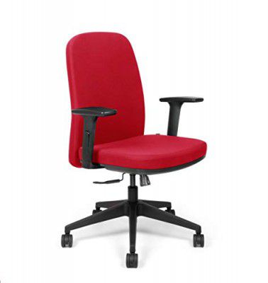 SOS Spacewood LiteOffice Aura LX Mid Back Nylon Base Ergonomic Office Chair (Red)