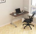 SOS Spacewood LiteOffice Fixed Mobile Desk Home and Office Table (Lorraine Walnut)...