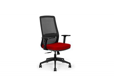 SOS Spacewood LiteOffice Onyx LX Mesh Back Nylon Base Ergonomic Office Chair (Red)
