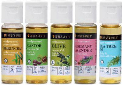 Soulflower Hair Growth Organic Oil Combo for Regrowth Hair Oil  (100 ml)