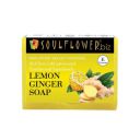Soulflower Lemon Ginger Soap | Pigmentation, Signs of Ageing, Acne, Dull Skin | Handmade, Natural, Cold processed, Premium, Luxurious Soap | Lemon Oil, Ginger, Turmeric, Vitamin E | 150g...