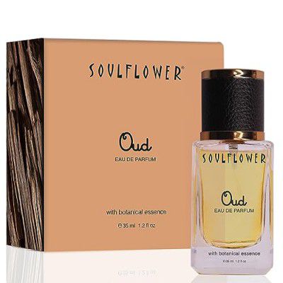Soulflower Oudh Parfum| Perfume for Men with Rosy, Bergamot, Floral, Oud, Cedar, Lavender, Oakmoss, Honey, Jasmine, Patcholi, Amber, Tonka Beans | Long Lasting EDP Fragrance Scent 35ml (Pack of 1)