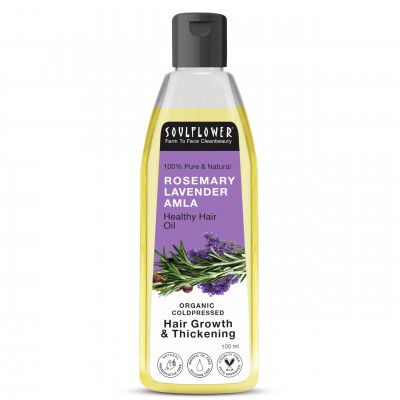 Soulflower Rosemary Lavender Amla Hair Oil for Hair Growth & Hair Fall Control - 100ml