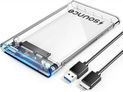 Sounce 2.5" SATA SSD Enclosure Case, USB 3.0 to SATA Tool-Free External Hard Disk Case with Fast Transfer Speed Up to 5 Gbps & Up to 4TB Storage Capacity Compatible with 2.5 SSD / HDD