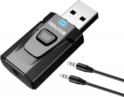 Sounce 2 in 1 Bluetooth 5.0 Transmitter Receiver | 3.5mm Stereo Audio Adapter with Mic