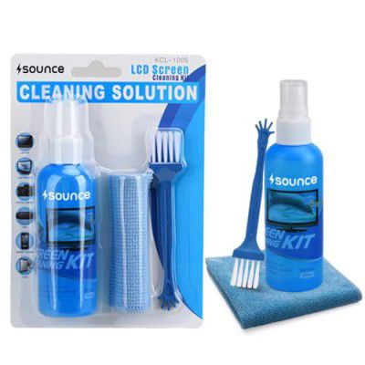 Sounce 3 in 1 Cleaning Kit Set 100ml with Micro Fiber Cloth and Brush