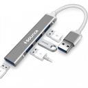 Sounce 4 in 1 Portable USB C Hub (Type-C to 4 USB-A Ports)...