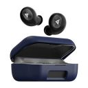 Sounce Compatible with Boult Audio AirBass PowerBuds, Soft Silicone Case Cover Shock-Absorbing Protective Case with Keychain Compatible with Boult Audio[Front LED Visible] -(Blue)-(Case Cover Only)...