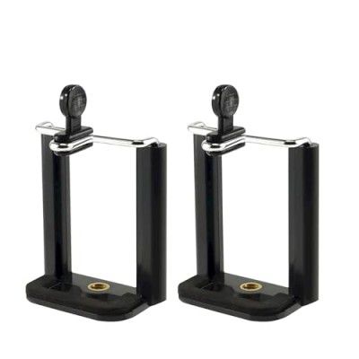 Sounce Dual Mobile Phone Tripod Mounts with Adjustable Clamp – Pack of 2, Black