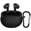 Sounce Earphone Case Cover for Boat Airdopes 181, Soft Silicone Skin Case Cover Shock-Absorbing Protective Case with Keychain [Front LED Visible] - Black...