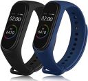 Sounce Premium Silicone Adjustable Watch Band Waterproof, Durable, Comfortable, Sporty Strap Replacement Lightweight for Xiaomi Mi Band 5/ Mi Band 6 (Not Compatible For Mi Band 1/2/3/4)-(Black & Blue)...