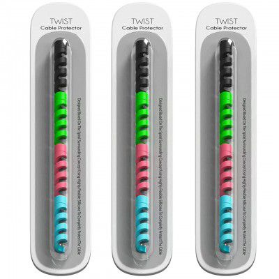 Sounce Spiral Charger 12 Pcs Cable Protector Data Cable Saver Charging Cord Protective Cable Cover | Set of 3