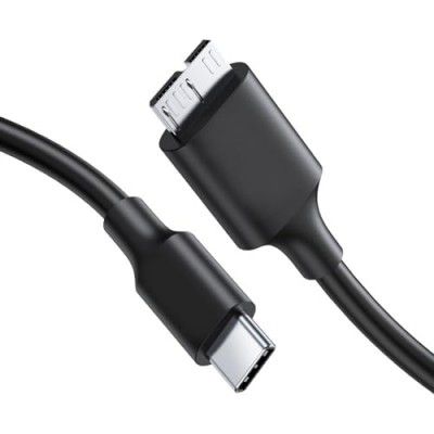 Sounce USB C To Micro B 3.0 Cable with Fast Data Sync Upto 10Gbps Speed Hard Drive Cable For MacBook Pro Air, Laptop, Smartphone, Camera, and More (0.5M) - Black