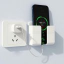 Sounce Wall Mount Mobile Holder Storage Case for TV/AC Remote, Wall Mounted Mobile Stand, Multi Purpose Stand with Hole for Phone Charging (White) (Pack of 1)...
