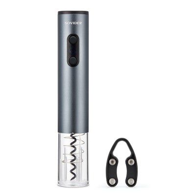 Sovider Electric Wine Bottle Opener Set, Teflon Corkscrew with Foil Cutter, Rechargeable Wine Opener for Wine Lovers, Easy Storage, Easy to Use, Safe and Fast Operate