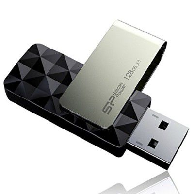 SP Silicon Power 128GB USB 3.0 Flash Drive with Capless Swivel Design, USB 3.2 Gen 1 USB 2.0 Thumb Drive Pen Drive Memory Stick, Blaze B30 Series
