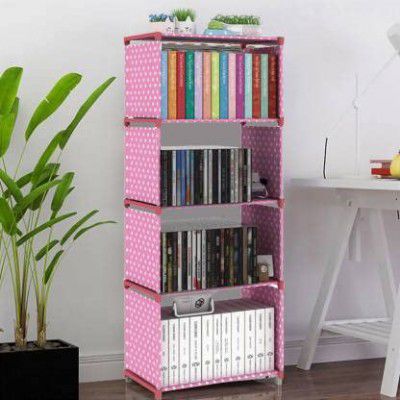 SPACE ORGANISER Simple Bookshelf Multipurpose Rack (Pink 5 Layer)
