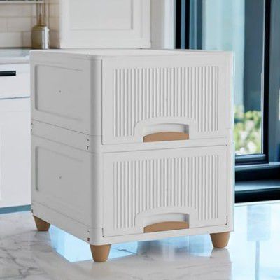 SpaceOrganizer Cupboard for Storage/Durable Storage Cabinet/Cupboard for Cabinets (Cupboards- 1 Door (White), 2PCS)