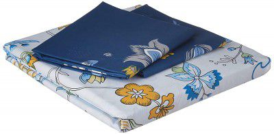 SPACES BONICA Fitted Queen 144 TC 100% Cotton SPA Blue