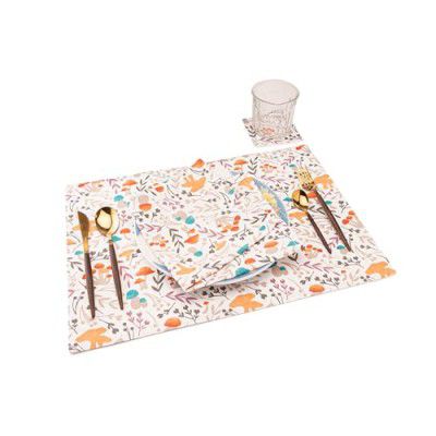 SPACES Essentials Splendor Kitchen Linen Set of 12 – 100% Cotton | Napkins, Placemats, Coasters | Ideal for Gifting by Welspun